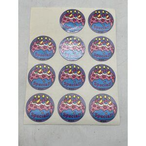Vintage Trend Scratch & Sniff Stickers Special Cake Raspberry Birthday Sheet